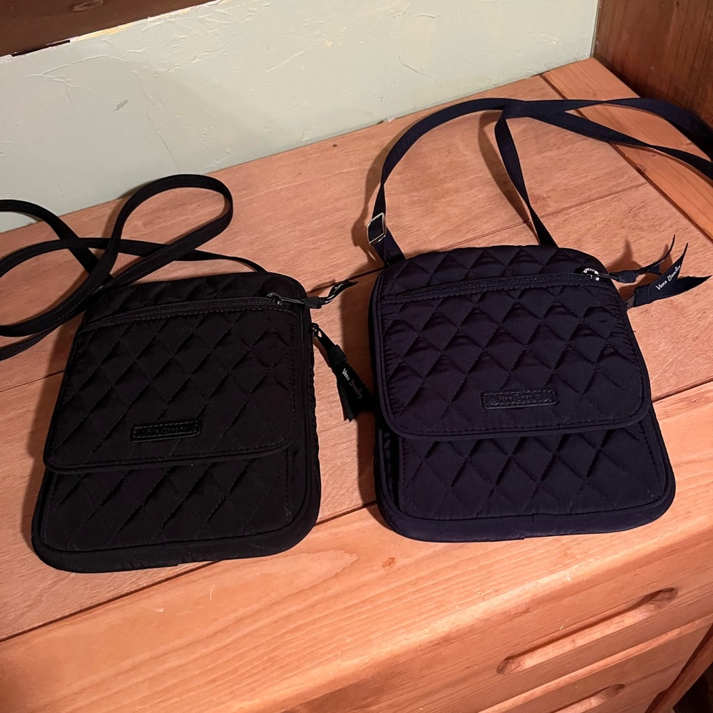 Set of two Vera Bradley Quilted Crossbody Bags in Black and Navy